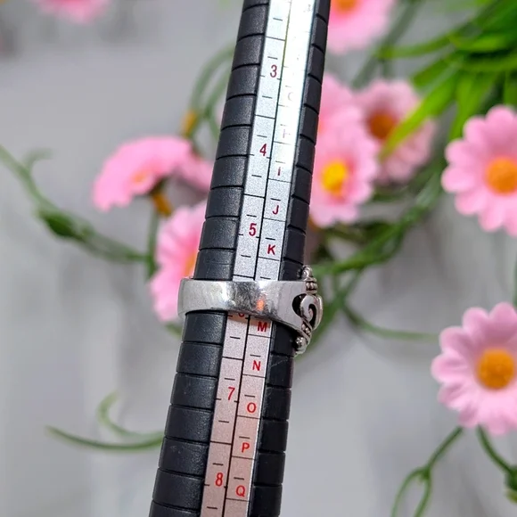 925 Sterling Silver Vintage Filigree Dome Modernist Style Ring Size 6 - Picture 5 of 5